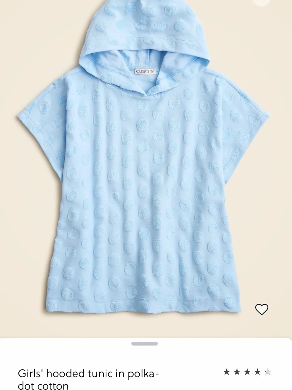Crewcuts Light Blue Hooded Polka-Dot Tunic Cover Up